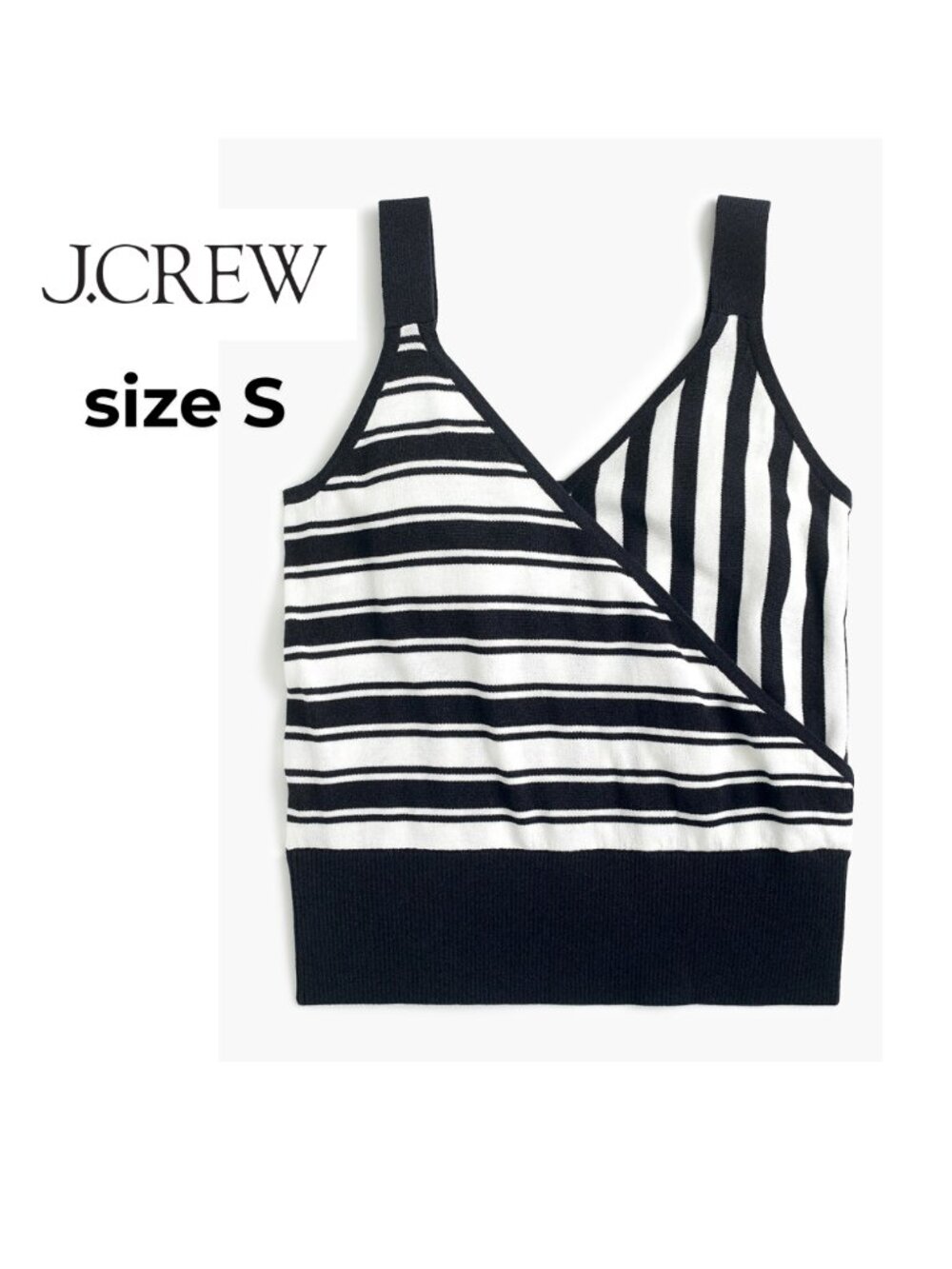 J. Crew Crossover knit tank sweater in mixed stripe